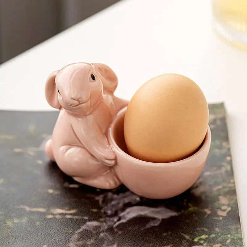 Coquetier Lapin De Pâques En Céramique - Décorations De Pâques Mignonnes Pour Œufs à La Coque