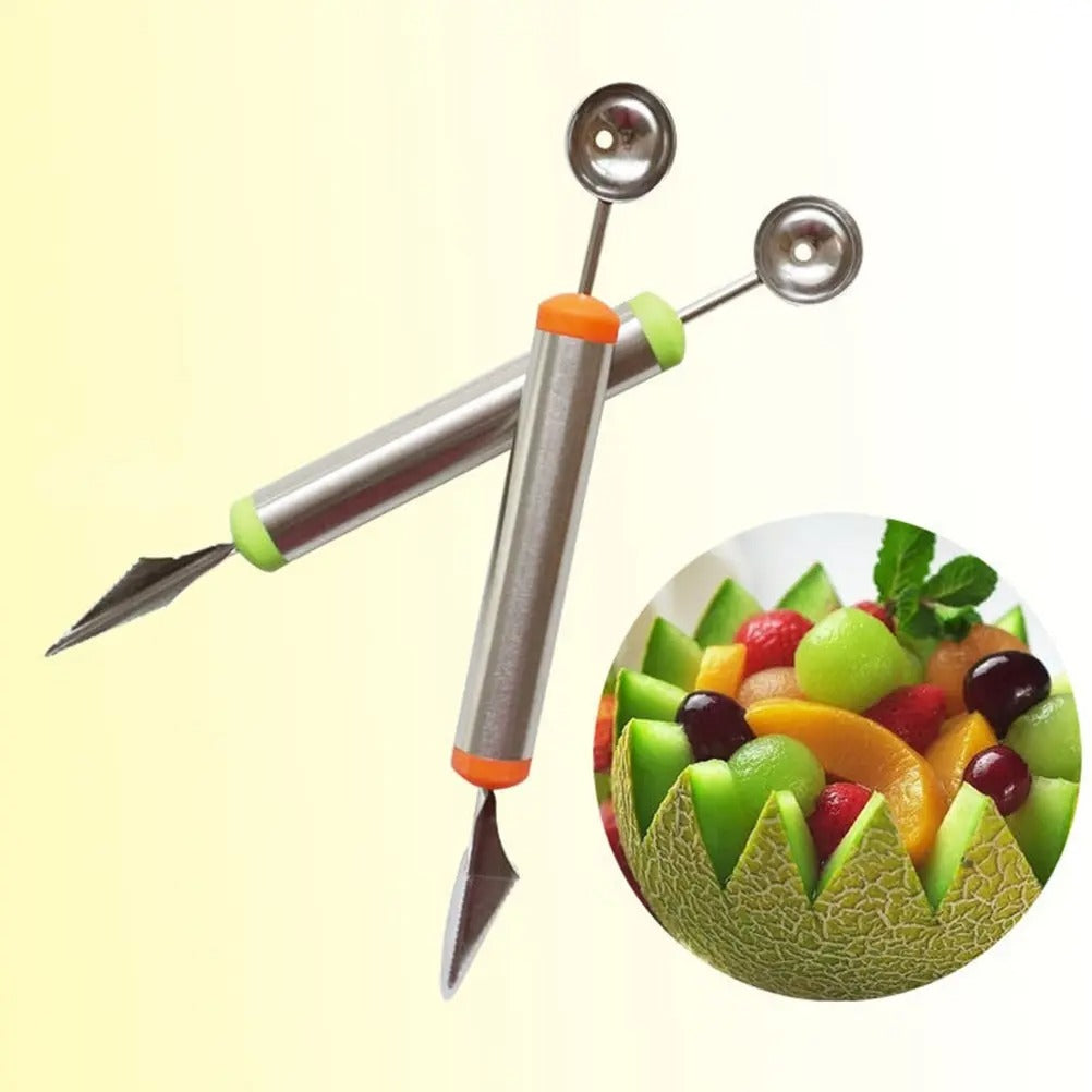 Lot De 4 Cuillères à Fruits En Inox - Pour Melon, Kiwi, Pastèque… - Design Ergonomique, Bords Dentelés - 3